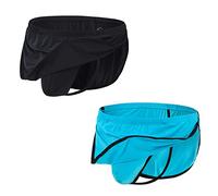 BIATWOWR Mens Boxers Men's Boxer Shorts Briefs 1-3 Pack Large Split Sides Thongs G Strings Built in Pouch Pajama Sexy Underwear
