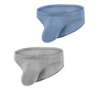 BIATWOWR Men's Low Waist Triangle Brief with Large Pouch, Soft Stretch Tag-Free Underwear Briefs