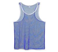 BIATWOWR Men's Vest, Mesh See Through Sleeveless Top,Men's Thin Muscle Pullover Bottom Shirt,Undershirts