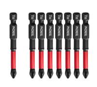 Biaungdo 10 Pcs Magnetic PH2 Phillips Bits Set, TS2 Anti Slip Screwdriver Bit Set, #2 Phillips Cross slot Screwdriver Bit 65mm/2-1/2" Long Anti Slip #2 Bit Impact Driver Bits(PH2 x 65mm)