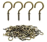 Biaungdo 100 Pcs 3/4" Ceiling Cup Hooks - Bronze Self-Tapping Screws