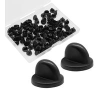 Biaungdo 100 Pcs Rubber Lapel Pin Backs, PVC Butterfly Clutch Pin Backings Cap Keepers Tie Tack Pins Backs Holder Replacement for Uniform Badges, Craft Making(Including Plastic Box)