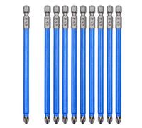 Biaungdo 10pcs Magnetic Long Hex Phillips Screw Head Electric Screwdriver Bits Set (PH2 x 127MM)