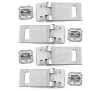 Biaungdo 2 Inch Padlock Hasp, 4 Pcs Door Slide Latch Lock Security Door Clasp Stanless Steel Gate Bolt Lock Hasp with Screws for Door Gate, Home, Garden, Yard