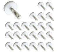 Biaungdo 24 Pcs Adjustable Furniture Levelers, M6 Thread Screw in Threaded Adjustable Feet Screw On Furniture Glide Foot Levelers for Table, Chair, Cabinet, Furniture Legs, White