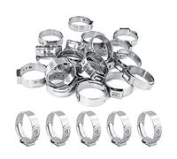 Biaungdo 50Pcs Hose Clamp, 304 Stainless Steel Single Ear Hose Clamps, Adjustable Range(17.8mm - 20mm) Pinch Clamp Assortment for Automotive, Pipe, Plumbing