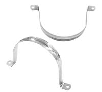 Biaungdo 6 Pcs M100 Rigid Pipe Strap, 4 Inch Stainless Steel Two Hole Strap U Bracket Pipe Clamps Heavy Duty Conduit Clamps Tension Tube Clip Cable Clamp Hanger with 2 Holes for Pipe Cable