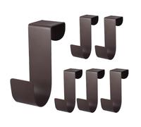 Biaungdo 6 Pcs Over The Cabinet Door Hooks, Brown Stainless Steel Hanger Hook Organizer Holder Back Door Hanger Single Hanging Hooks for Over The Door, Kitchen, Christmas, Wreath, Clothes
