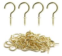 Biaungdo 60 Pcs 1" Ceiling Cup Hooks with Screws - Gold