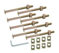 Biaungdo M8 x 100mm Bunk Bed Bolts, Hex Drive Socket Furniture Barrel Screws Bolt Nuts Furniture Crib Baby Bed Bolt with Wrench(Bronze, 8 Pcs)