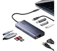 BIAZE 10-in-1 USB C Hub Multiport Adapter, 4K60Hz HDMI & VGA, 100W PD Charging, Gigabit Ethernet, USB 3.0, SD/TF Card Reader, 3.5mm Audio, for MacBook, iPad, Dell, HP and More Type C Laptops