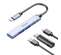biaze 4-in-1 USB C Hub,3x USB 3.0 5Gbps, 5V/2A Power Delivery - For iPhone 15 Pro/Max, MacBook,iPad Pro,Surface,Dell XPS - Aluminium Compact Docking Station