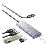 Biaze 5 Port USB C Hub Ethernet, USB 3.0 Hub Splitter 5Gbps + PD10W, Data Ports Multiport Adapter, 30 cm Docking Station Compatible with iPhone 17/16, Galaxy S24, MacBook, Surface, Galaxy S24, HDD