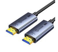 biaze 8K HDMI Fiber Optic Cable 15M, HDMI 2.1 48Gbps, Supports 8K@60Hz 4K@120Hz, eARC HDR10 Dolby Vision, for Home Theater, Gaming PS5/Xbox, Projector, in-Wall Installation, Ultra HD Video