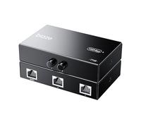 biaze TT48 2-in 1-Out RJ45 Network Switch, 2x1 / 1x2 Manual LAN Selector for Internet & Network, No Need Plug/Unplug, PC Network Sharing Box for Desktop, Laptop