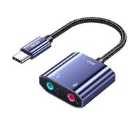 biaze Y115 USB C to 3.5 mm Jack Audio Adapter External Sound Card with 3.5 mm Headphone and Microphone TRS Female to Type C Compatible with Windows, Laptops, Desktops Windows, MAC, Linux, PC, PS5, PS4