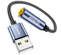 biaze Y60 USB to 3.5mm Jack Audio Adapter, External Stereo Sound Card USB-A to Audio Jack Adapter with Auxiliary Stereo Converter, Compatible with Desktop, Laptop Mac, Linux and more!