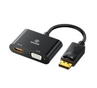 biaze ZH22 DisplayPort to VGA/HDMI, 2 in 1 DP to HDMI/VGA Monitor Adapter 1080P (Male to Female) Compatible for Lenovo Dell ASUS Computer Desktop Laptop PC Monitor Projector HDTV Chromebook
