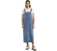 Bib Long Overall Dress in Rinsed Blue Fade