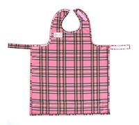 BIB-ON, A New, Full-Coverage Bib and Apron Combination for Infant, Baby, Toddler Ages 0-4. (Pink Plaid)