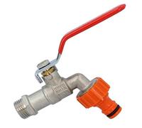 BIB TAP Water Ball Valve Lever Garden TAP 3/4'' with Plastic Hose Plug