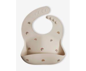 Bib with Spill Pocket in Silicone by MUSHIE beige