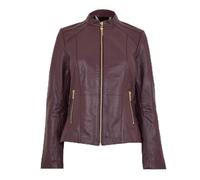 Biba Womens Neru Collar Leather Jacket Long Sleeve Fig 14