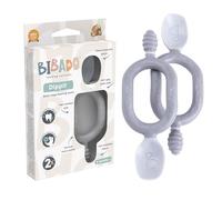 Bibado - Dippit Baby Spoon and Dipper, Mist (2-Pack) - Soft, Chewable Dipper & Deep Spoon - Two-Hand, Sensory Grip - Baby Weaning Set - Weaning Spoons - Baby Gifts - Baby Essentials - 6 Months+