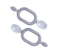 Bibado - Dippit Baby Spoon and Dipper, Fawn (2-Pack) - Soft, Chewable Dipper & Deep Spoon - Two-Hand, Sensory Grip - Baby Weaning Set - Weaning Spoons - Baby Gifts - Baby Essentials - 6 Months+