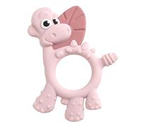 Bibado - Dotty The Dinosaur Teething Toys, Blush - Multi-Sensory Teether - BPA Free Baby Toy - Strengthen Mouth Muscles & Learn Feeding - Dentist Approved - Baby Essentials & Baby Toys - 3 Months+