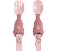 Bibado Handi Cutlery Attachable Weaning Cutlery Set 6+ months Pack of 2 - Blush