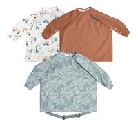 BIBaDO - Long Sleeve Baby Bibs - Babies & Toddlers 6-36 Months - Coverall Baby Weaning Bib - Easy Wipe Clean & Soft Fabric - Attach to Highchair & Tables - Waterproof - Machine Washable - Baby Gifts