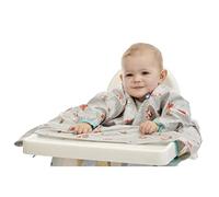 BIBaDO - Long Sleeve Baby Bibs - Babies & Toddlers 6-36 Months - Coverall Baby Weaning Bib - Easy Wipe Clean & Soft Fabric - Attach to Highchair & Tables - Waterproof - Machine Washable