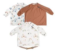 BIBaDO - Long Sleeve Baby Bibs - Babies & Toddlers 6-36 Months - Coverall Baby Weaning Bib - Easy Wipe Clean & Soft Fabric - Attach to Highchair & Tables - Waterproof - Machine Washable - Baby Gifts