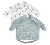 BIBaDO - Long Sleeve Baby Bibs - Babies & Toddlers 6-36 Months - Coverall Baby Weaning Bib - Easy Wipe Clean & Soft Fabric - Attach to Highchair & Tables - Waterproof - Machine Washable - Baby Gifts