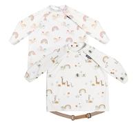 Bibado - Long Sleeve Baby Bibs - Babies & Toddlers 6-36 Months - Coverall Baby Weaning Bib - Easy Wipe Clean & Soft Fabric - Attach to Highchair & Tables - Waterproof - Machine Washable - Baby Gifts