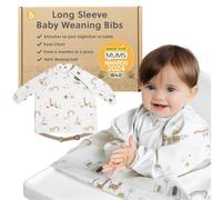 BIBaDO Long Sleeve Baby Bibs - Coverall Weaning Bib with Highchair Strap