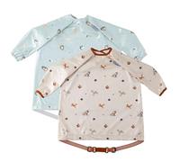 BIBaDO Long Sleeve Baby Bibs - Coverall Weaning Bib with Highchair Strap