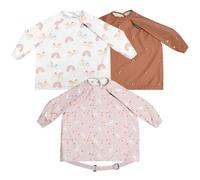 Bibado Long Sleeve Baby Bibs - Coverall Weaning Bib with Highchair Strap | Fits babies and toddlers age 6-36 months, waterproof, soft fabric, easy wipe-clean coverall. Machine washable.