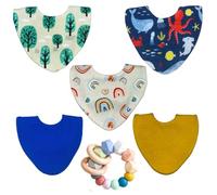 Bibbilyboo Baby Waterproof Dribble Bib Gift Box, 0-2Y Bibs, Teether & Gift Note Card. Themed Box. Highly Absorbent, Award Winning Teething Bibs. Baby Gift, First Birthday Gift (Nature)