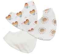 Bibbilyboo Waterproof Baby Dribble Bib, 3 Pack, 0-2 Years - Highly Absorbent & Naturally Antibacterial - Adjustable, Waterproof & Breathable Fabric - Award Winning Teething Bibs (Sunshine & Rainbows)