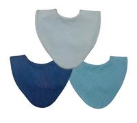 Bibbilyboo Waterproof Baby Dribble Bib, Blue 3 Pack, 0-2 Years - Highly Absorbent & Naturally Antibacterial - Adjustable, Waterproof & Breathable Fabric - Award Winning Teething Bibs