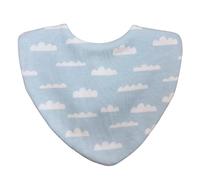 Bibbilyboo Waterproof Baby Dribble Bib, Blue Cloud 1 Pack, 0-2 Years - Highly Absorbent & Naturally Antibacterial - Adjustable, Waterproof & Breathable Fabric - Award Winning Teething Bibs