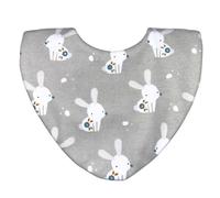 Bibbilyboo Waterproof Baby Dribble Bib, Bunny Rabbit 1 Pack, 0-2 Years - Highly Absorbent & Naturally Antibacterial - Adjustable, Waterproof & Breathable Fabric - Award Winning Teething Bibs