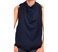 BibblePlus Dignity Bibs Adult Bandana Bib/Clothing Protector - Long Length Feeding Bib (Navy Lark)