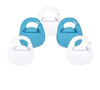 BibEasy Bibs 5 Pack Drool Catcher Baby Bibs for Drooling, Spit Ups and Stained Baby Clothes, 100% Cotton and Super Absorbent Bibs for Baby Boys, Girls 3-36 Months (5 Pack, White & Blue)
