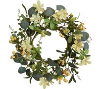 Bibelot Artificial Eucalyptus Berry Wreath, Front Door Wreath 16 Inch, Spring Greenery Wreaths with Berries for Outdoor Farmhouse Wall Window All Seasons