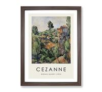 Bibemus Quarry By Paul Cezanne Exhibition Museum Painting Framed Print | A2 Walnut Framed Wall Art | Ready to Hang | Modern Historical Picture | Living Room Bedroom Lounge Office