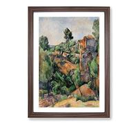 Bibemus Quarry by Paul Cezanne Framed Print | A2 Walnut Framed Wall Art | Ready to Hang | Modern Historical Picture | Living Room Bedroom Lounge Office