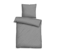Biberna 0676067 Bed Linen Pillowcase GOTS Jacqaurd Satin 1x 40 x 80 cm Titanium